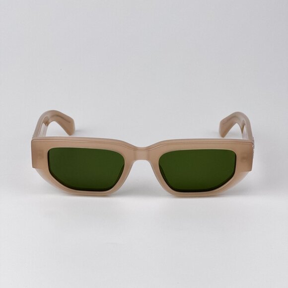 Off-White GREELEY Women Sunglasses Beige Green Square OERI115 GREELEY 1755 NEW Off-White OERI115 Greeley Sunglasses - Jelly Sand / Green  main image 4